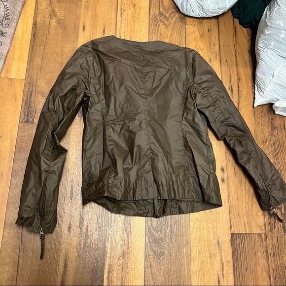 Eileen Fisher Brown Moto Jacket Cotton Size Small L - Picture 5 of 8